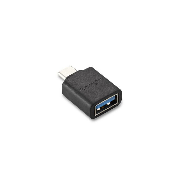 Kensington CA1010 Adaptateur USB-C vers USB-A Mâle/Femelle, Transfert Données 5 Gbits/s, Charge Rapide 3A, Compatible USB 3.0 et Plug & Play