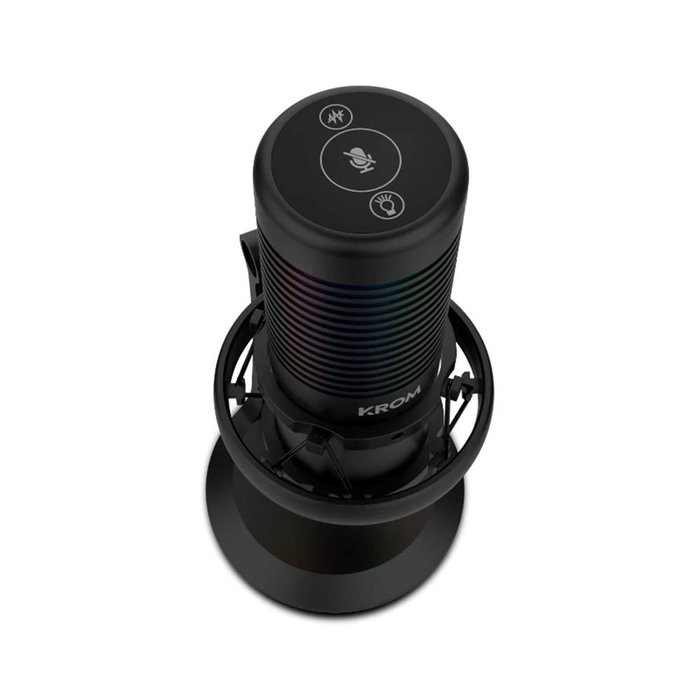 Krom Microphone Gaming Kaze Streaming RGB avec condensateurs, cardioïde/omnidirectionnel, USB, 24 bit/192 KHz Krom Microphone Gaming Kaze Streaming RGB avec condensateurs, cardioïde/omnidirectionnel, USB, 24 bit/192 KHz