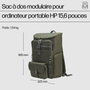 HP Sac à dos modulaire 3-en-1 pour PC portable 15,6 pouces - 27 L - Conçu avec plastique recyclé - Housse détachable