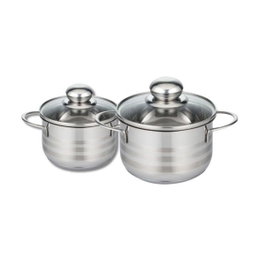 Fackelmann Lot de 2 faitouts Elo Brillant en acier inoxydable, 12 et 14 cm