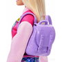 Barbie Étudiante Hrg84 Mattel - Poupée avec Look Scolaire, Mochila Ouvrable, Ordinateur Portable et Casque - Âge 3 ans et plus