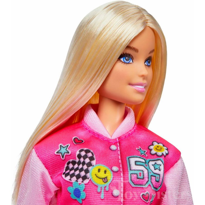 Barbie Étudiante Hrg84 Mattel - Poupée avec Look Scolaire, Mochila Ouvrable, Ordinateur Portable et Casque - Âge 3 ans et plus
