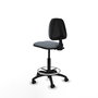 Tabouret Taburete Isso Contact permament de base Tissu Gris Structure polyamide noire Sans accoudoirs Sans appui-tête Roulettes en nylon 50 mm