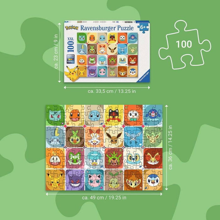 Ravensburger Puzzle Pokémon XXL 100 pièces Visages de Pokémon Ravensburger Puzzle Pokémon XXL 100 pièces Visages de Pokémon