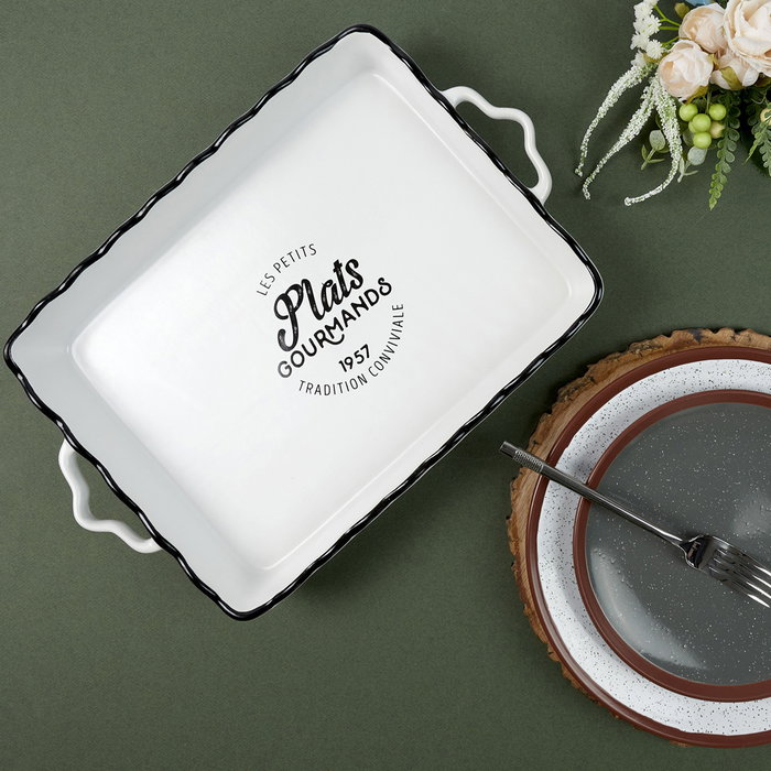 Cook Concept Plat de service rectangulaire avec anses VALLEE OUTLET 40,5x26 cm