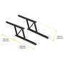 Emuca Jeu de ensemble de mécanismes de levage pour table basse, permet de lever la table de 135mm, Acier, Peint en noir