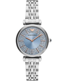 Armani AR11594 avec cadran bleu et bracelet gris
