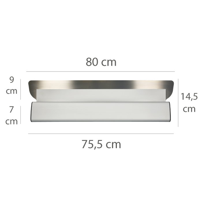 WOLFPACK LINEA PROFESIONAL Llana en aluminium et acier inoxydable de 80 cm