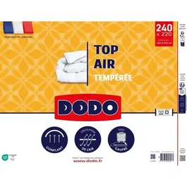 Dodo Couette Tempérée Top Air 220 x 240 cm - 300 g/m² Blanc - Enveloppe 100% Polyester - Taille Lit Double