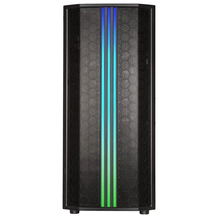 Bitfenix Saber Mesh RGB - Boîtier PC Gamer Semitower ATX - Noir - Fenêtre Verre Trempé - 4 Baies Internes - Refroidissement par Air Optimisé