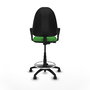 Tabouret Aýna taburete Contact permament de base Tissu Vert Structure polyamide noire Accoudoirs fixes Sans appui-tête Roulettes pour moquette