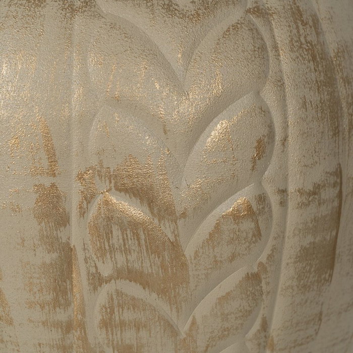 Vase Beige Doré Fer 25 x 25 x 33 cm Vase Beige Doré Fer 25 x 25 x 33 cm