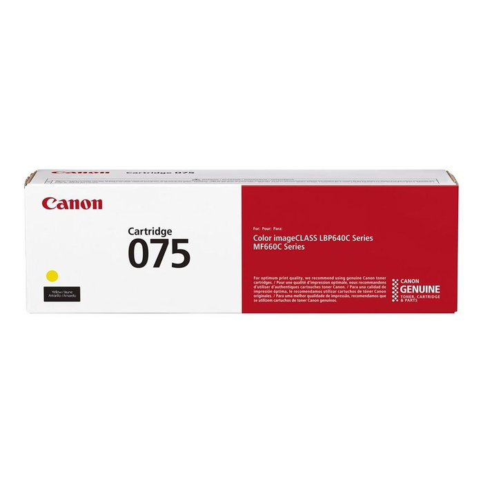 Canon 075 Cartouche de Toner Jaune Laser, Rendement jusqu'à 1300 Pages, Consommable Ordinateur Canon 075 Cartouche de Toner Jaune Laser, Rendement jusqu'à 1300 Pages, Consommable Ordinateur