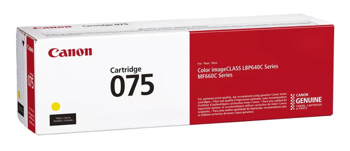 Canon Cartouche de Toner 075 Jaune, Rendement 1300 pages, 6362C002 Canon Cartouche de Toner 075 Jaune, Rendement 1300 pages, 6362C002
