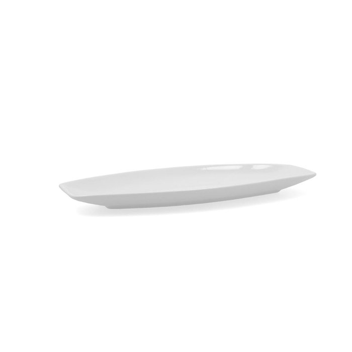 Quid Plat Ovale Gastro en Porcelaine Blanc Brillant 30x13x2.5 cm