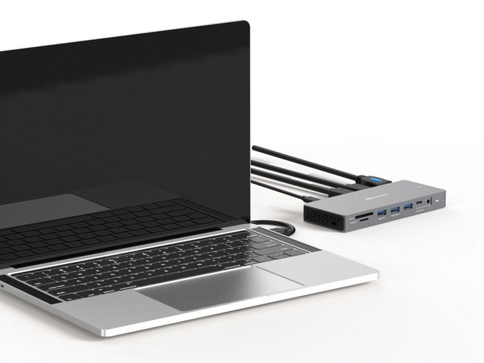Sandberg Station d'accueil USB-C 13-en-1 Pro - Hub avec Ports USB A/C, HDMI, DisplayPort, Ethernet RJ45, Lecteur de Cartes SD et Audio