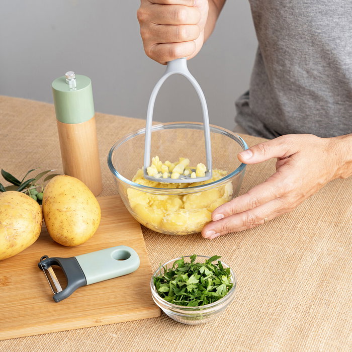 Quid Prensa Patatas Ozon 26 cm Verde Plástico Libre de BPA Apto Lavavajillas Mango Ergonómico 12 Unidades