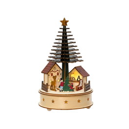 Lumineo Casita microled con árbol navidad avec musique et mouvement