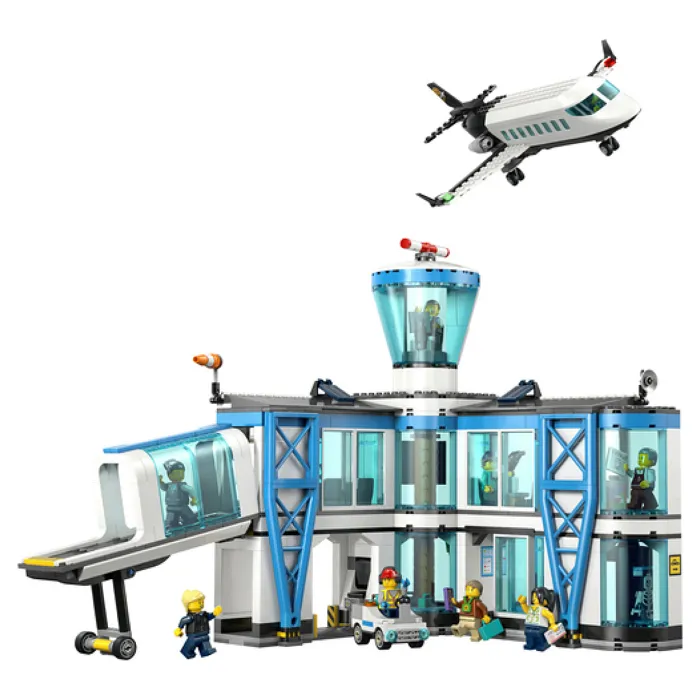 LEGO City 60502 L'Aéroport et l'Avion - Jeu de Construction pour Enfants dès 8 ans avec 9 Minifigurines