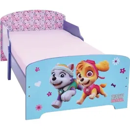 Fun House - Lit Pat'Patrouille pour fille 140x70 cm avec lattes et barrières de sécurité, 3 ans et plus, matelas non inclus