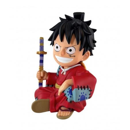 Plastoy Hucha Luffytaro One Piece 15 cm - Tirelire Officielle PVC Rouge Personnage Samouraï Collection