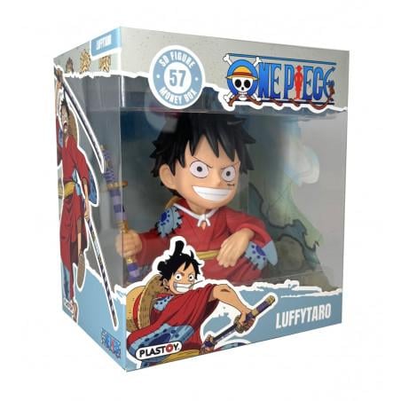 Plastoy Hucha Luffytaro One Piece 15 cm - Tirelire Officielle PVC Rouge Personnage Samouraï Collection