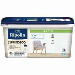 Ripolin Peinture Esprit Deco Multi-supports Blanc lenk Satin 2,5 L