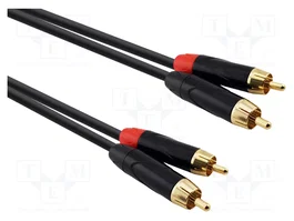REDS MUSIC Câble RCA x2 de chaque côté 1m Noir