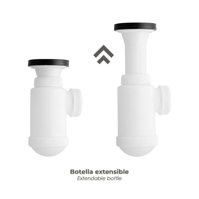 ABRISA Siphon de bouteille extensible T-3 1 1/2 avec valve et bouchon