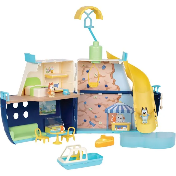 Bluey Playset Bateau de croisière avec 6 zones de jeu