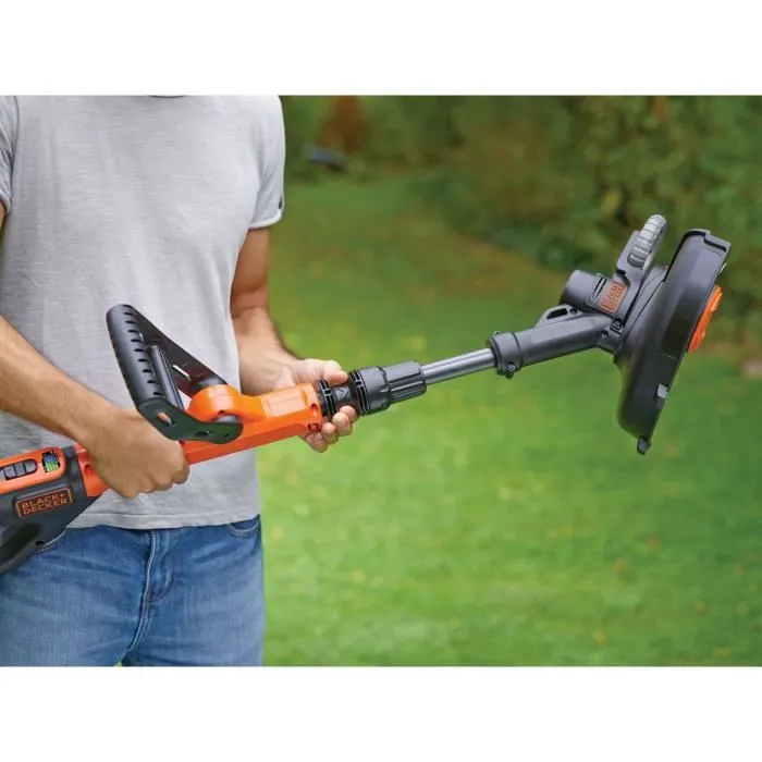 Black + Decker STC1820EPC-QW - Coupe-bordures électrique 18V, batterie incluse, largeur de coupe 28 cm, 2 vitesses, tête pivotante 180°