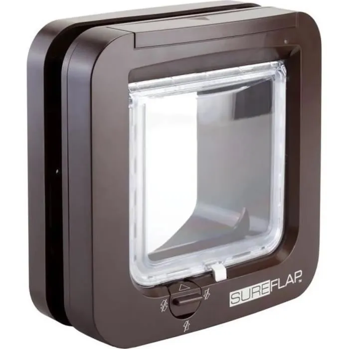 Sureflap - Chatière à puce électronique programmable - Marron - Pour chats - Mémoire 32 puces - Dimensions 142 x 120 mm - Compatible puces électroniques et médaillons RFID Sureflap - Chatière à puce électronique programmable - Marron - Pour chats - Mémoire 32 puces - Dimensions 142 x 120 mm - Compatible puces électroniques et médaillons RFID