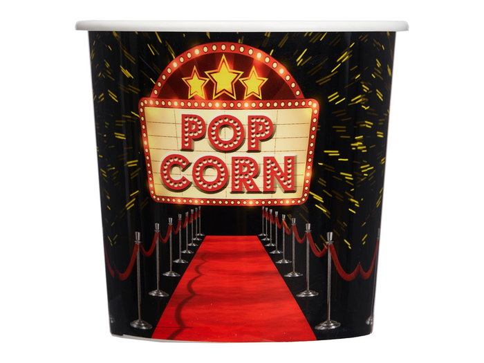 Leknes Cubo Popcorn Hollywood 1,2L Plastique Rouge Noir Blanc 13x13x13 cm (Set de 36)