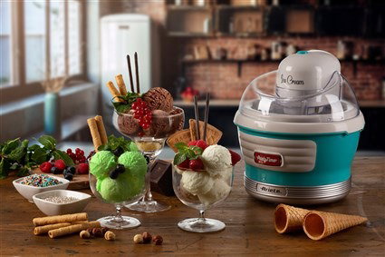 Ariete 643/01 - Sorbetière électrique Party Time, capacité 1.5L, couleur bleue, fabrication de glaces et sorbets Ariete 643/01 - Sorbetière électrique Party Time, capacité 1.5L, couleur bleue, fabrication de glaces et sorbets