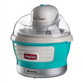 Ariete 643/01 - Sorbetière électrique Party Time, capacité 1.5L, couleur bleue, fabrication de glaces et sorbets