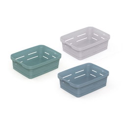 Mondex Panier de rangement 1,5 L, couleurs assorties, 18,4 x 13,6 x 6 cm, polypropylène