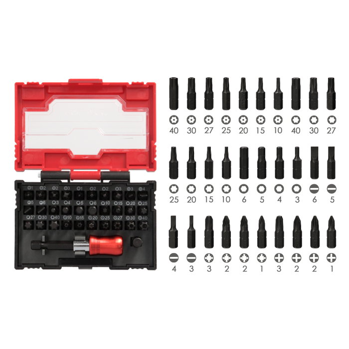 WOLFPACK LINEA PROFESIONAL Jeu de 32 embouts en acier chrome vanadium avec adaptateur rapide