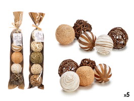 Giftdecor Lot de 5 Boules Naturelles Assorties 8x49x8 cm (Set de 24)