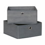 Mondex Lot de 2 boîtes de rangement grises 28 x 28 x 13 cm