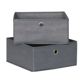 Mondex Lot de 2 boîtes de rangement 28 x 28 x 13 cm en non-tissé
