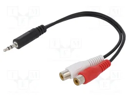 LOGILINK Câble Jack 3,5mm vers 2x RCA 200mm noir