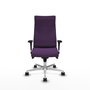 Piqueras Y Crespo Fauteuil Albacete, Mécanisme Synchrone, Tissu Violet, Base Aluminium, Accoudoirs 1D
