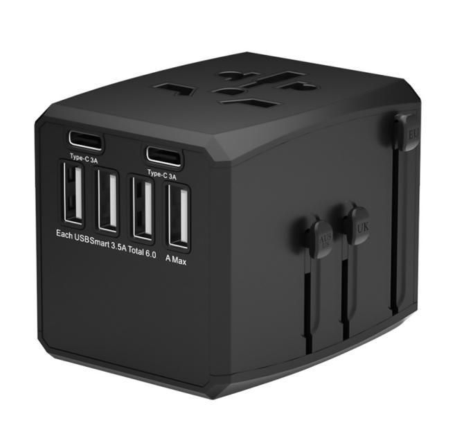 MicroConnect Adaptateur de voyage mondial avec 4 ports USB A et 2 ports USB C MicroConnect Adaptateur de voyage mondial avec 4 ports USB A et 2 ports USB C