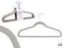 Kipit Lot de 12 Cintres Flockés Gris Velours Métal Plastique 44x23x8 cm (Set de 12)
