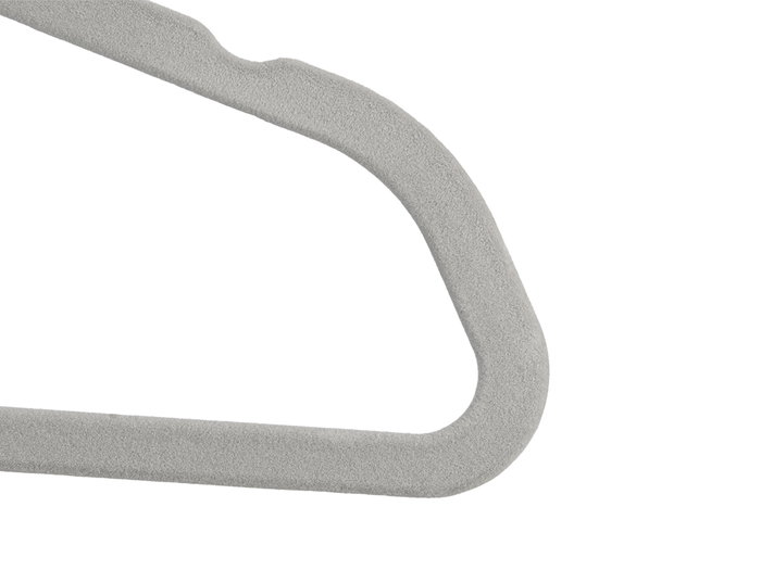 Kipit Lot de 12 Cintres Flockés Gris Velours Métal Plastique 44x23x8 cm (Set de 12)