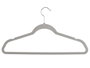 Kipit Lot de 12 Cintres Flockés Gris Velours Métal Plastique 44x23x8 cm (Set de 12)