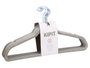 Kipit Lot de 12 Cintres Flockés Gris Velours Métal Plastique 44x23x8 cm (Set de 12)
