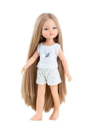 Paola Reina - Poupée Amigas en Pyjama Blanc 32 cm - Poupée Manica - Jouet pour Enfants - Langues: Espagnol, Anglais, Français
