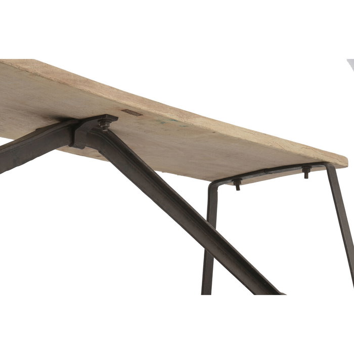 Banc Home ESPRIT Noir Naturel Fer bois de teck 152 X 41 X 46 CM