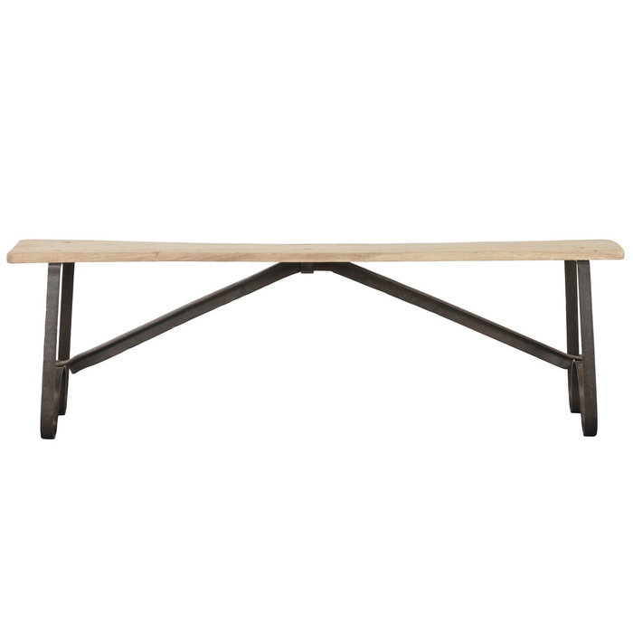 Banc Home ESPRIT Noir Naturel Fer bois de teck 152 X 41 X 46 CM